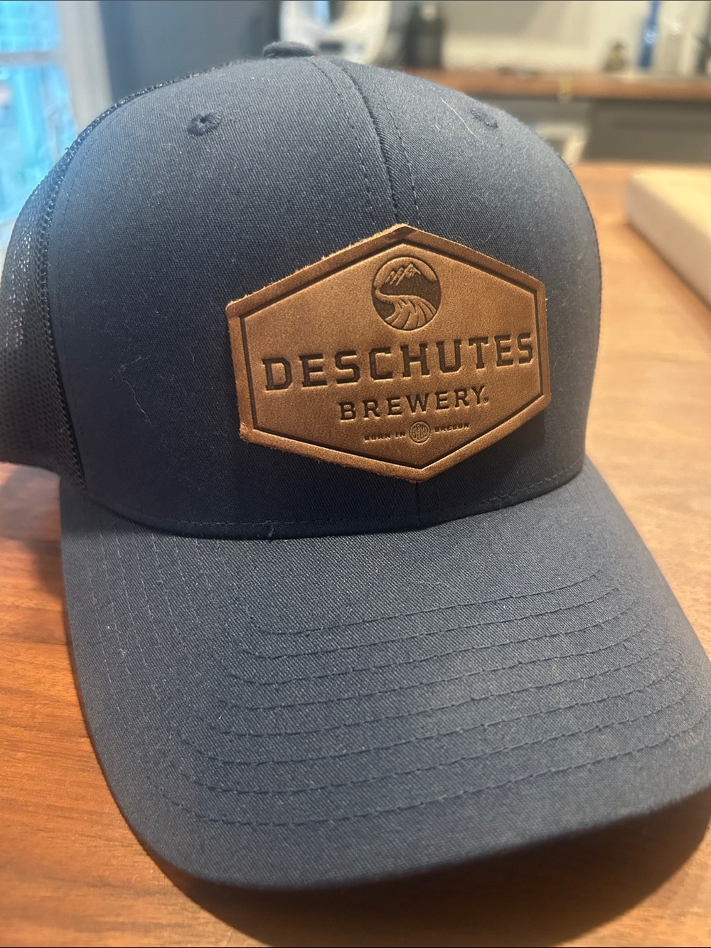 Deschutes Brewery - Men's Navy Trucker Cap with Brown Patch